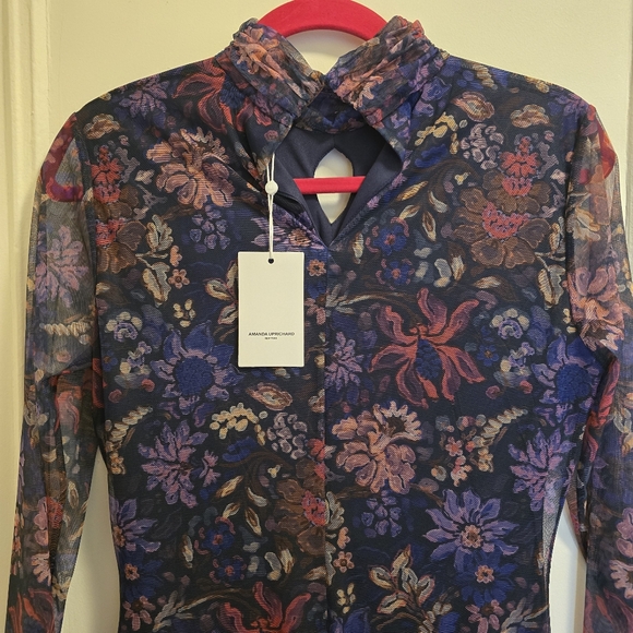 NEW Amanda Uprichard Beliza Floral Print Long Sleeve Mini Dress | Size Large - Picture 10 of 15